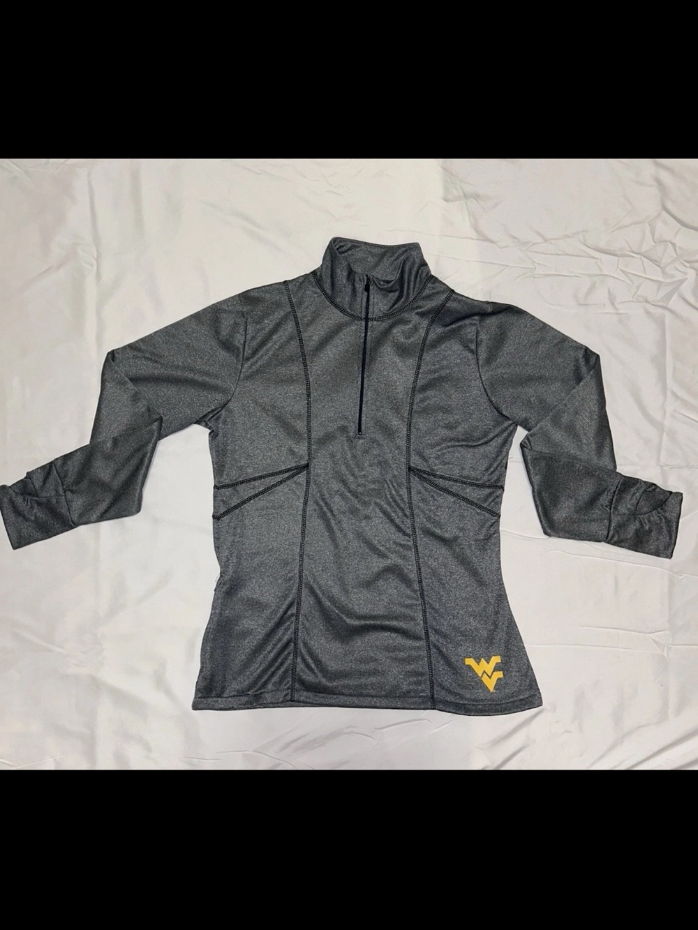 J. America Gray Women’s Quarter-Zip Pullover with Yellow Logo